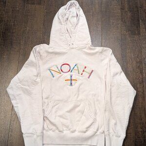 Noah White Core Logo Embroidered Hoodie Made in Canada- Size S (19x24.5)